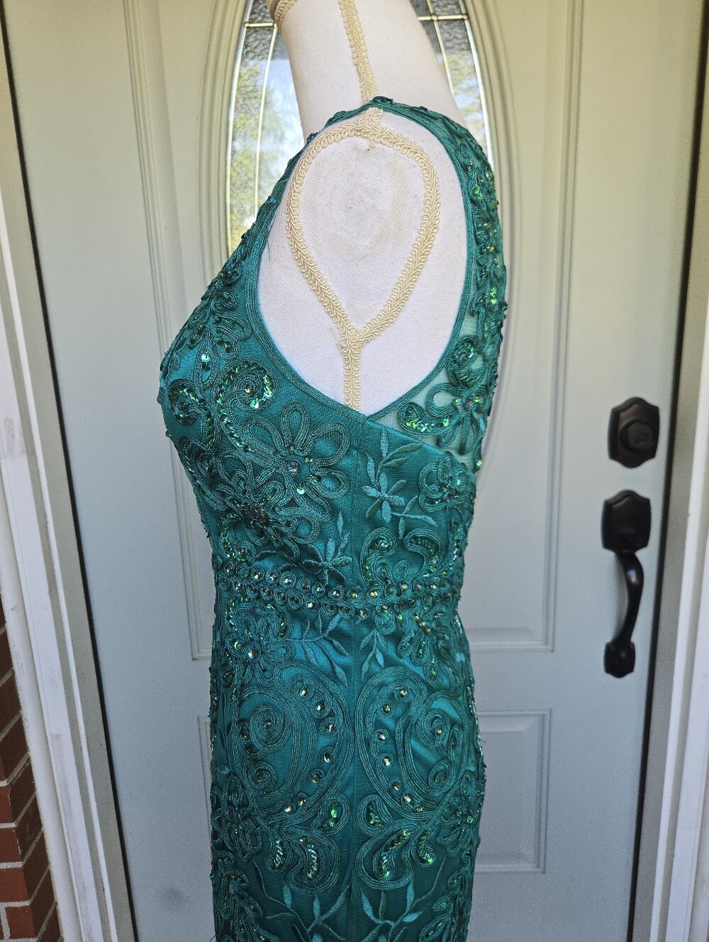 Cameron Blake By Mon Cheri Lace Evening Dress Jade 115604 - Picture 4 of 15